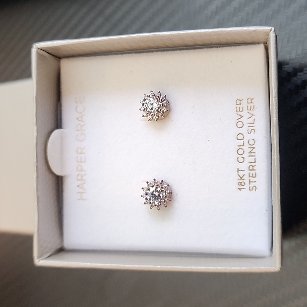 Earrings,  Harper Grace, 18kt gold over sterling,  New in Box